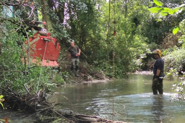 Intervention des agents de la Régie de Travaux du  SMAA le 4 et le 5 Août à Séméac.