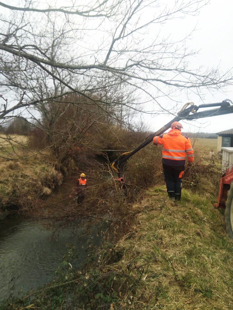 Chantier sur l'Alaric à Rabastens de Bigorre